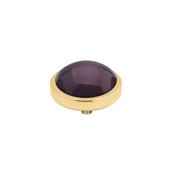 Wunderschöner Ringaufsatz mit goldener Fassung und Perle in Aubergine für alle MelanO Vivid Ringe. Der Aufsatz wird auf den Ring geschraubt und ist austauschbar: Das Vivid Schmuck System jetzt versandkostenfrei im Perlenmarkt OnlineShop bestellen!